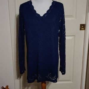 Susan Graver Floral Lace Blouse